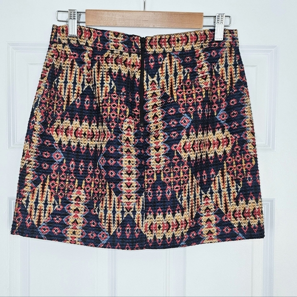 3/$25 Sam Edelman Women's Embroidered Woven Southwestern Ikat Mini Skirt Sz S 6 - Picture 5 of 6